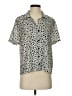 Lulus Animal Print Ivory Short Sleeve Blouse Size S - photo 1