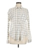 Elizabeth and James Plaid Ivory Long Sleeve Button-Down Shirt Size M - photo 1