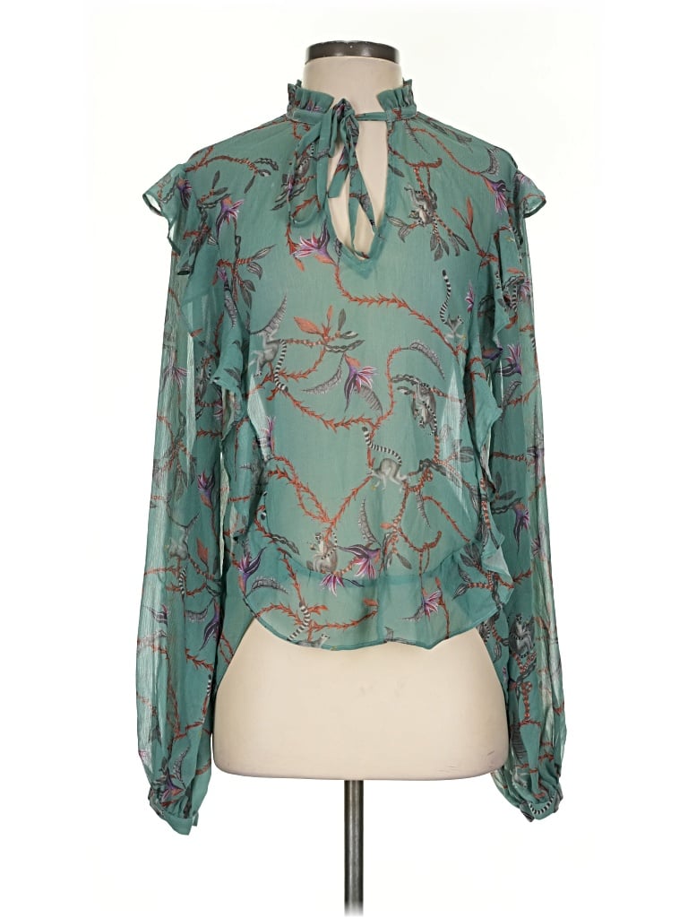 Pre-owned Caballero Long Sleeve Blouse In Teal