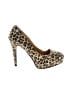 Venus 100% Leather Animal Print Gold Heels Size 7 - photo 1