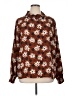 Hayden 100% Polyester Print Brown Long Sleeve Blouse Size XL - photo 1