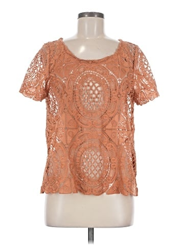 Blue Tassel Short Sleeve Blouse (view 1)