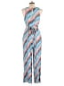 Tracy Reese Chevron-herringbone Blue Jumpsuit Size L - photo 2