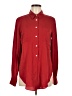 Theory Burgundy Long Sleeve Button-Down Shirt Size M - photo 1