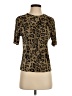 Erin London 100% Polyester Animal Print Brown Short Sleeve Top Size S - photo 1