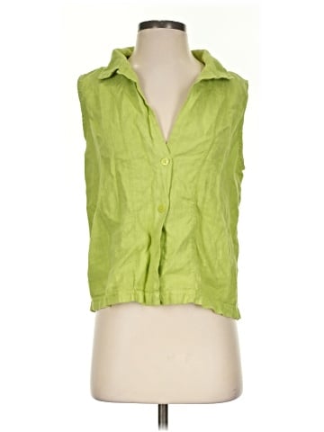 Hot Cotton Sleeveless Button-Down Shirt (view 1)