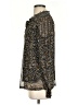 By Design Animal Print Black Long Sleeve Blouse Size S - photo 5