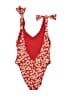 Jack Wills Floral Red One Piece Swimsuit Size 4 - photo 2