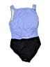 Miraclesuit Color Block Purple One Piece Swimsuit Size 10 - photo 1