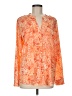 Calvin Klein 100% Polyester Orange Long Sleeve Blouse Size M - photo 1