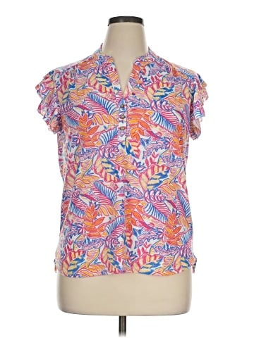 Caribbean Joe Short Sleeve Blouse (view 1)