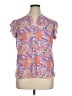 Caribbean Joe Paisley Pink Short Sleeve Blouse Size XL - photo 1