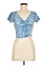 YMI Blue Short Sleeve Top Size M - photo 1