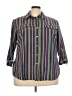 Anne Klein Stripes Blue 3/4 Sleeve Button-Down Shirt Size 3X - photo 1