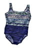 Longitude Print Blue One Piece Swimsuit Size 18 - photo 1