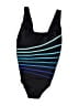 Longitude Stripes Black One Piece Swimsuit Size 16 - photo 1