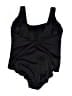 Longitude Stripes Black One Piece Swimsuit Size 16 - photo 2