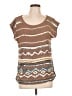 Deletta 100% Viscose Brown Short Sleeve Top Size L - photo 1