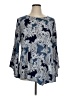 Avenue Paisley Blue Long Sleeve Blouse Size 14 Plus - photo 1
