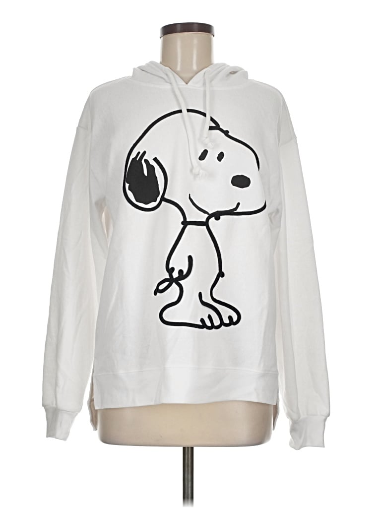 Pre-owned Peanuts Pullover Hoodie In White