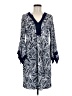Perceptions Print Blue Casual Dress Size 8 - photo 1