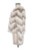 Joie 100% Rabbit Fur Chevron-herringbone Ivory Jacket Size M - photo 5