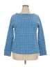 Ann Taylor Checkered-gingham Blue Pullover Sweater Size XXL - photo 1