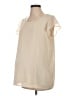 Full Moon Maternity 100% Polyester Ivory Short Sleeve Blouse Size Sm Maternity - photo 1