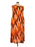 Roaman's 100% Rayon Chevron-herringbone Orange Cocktail Dress Size 22 (1X) - photo 1