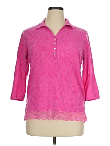 Caribbean Joe 3/4 Sleeve Button-Down Shirt (view 1)