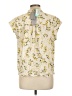 Daniel Rainn Floral Yellow Short Sleeve Blouse Size L - photo 2