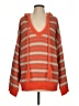 Pol 100% Polyester Stripes Orange Pullover Sweater Size S - photo 1