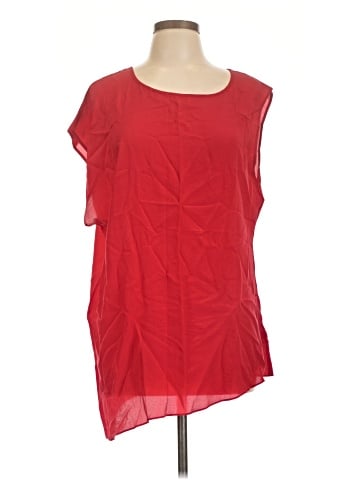 GUESS by Marciano Short Sleeve Silk Top (view 1)