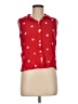 Fifth Sun 100% Rayon Stars Red Sleeveless Button-Down Shirt Size M - photo 1