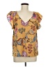 Dylan Gold Short Sleeve Blouse Size M - photo 1