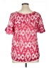 Zara Basic 100% Silk Pink Short Sleeve Silk Top Size XL - photo 2