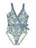 Alex Marie Paisley Blue One Piece Swimsuit Size M - photo 1