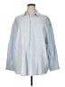 Old Navy 100% Cotton Stripes Blue Long Sleeve Button-Down Shirt Size XL - photo 1