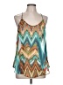 Iz Byer Aztec Or Tribal Print Teal Sleeveless Blouse Size L - photo 1