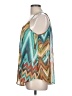 Iz Byer Aztec Or Tribal Print Teal Sleeveless Blouse Size L - photo 5