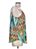 Iz Byer Aztec Or Tribal Print Teal Sleeveless Blouse Size L - photo 4
