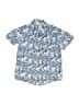 Janie and Jack 100% Cotton Floral Blue Short Sleeve Button-Down Shirt Size 6 - photo 1