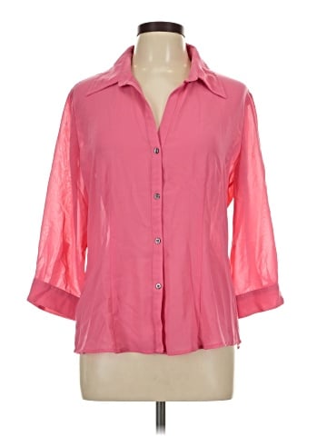 New York & Company 3/4 Sleeve Button-Down Shirt (view 1)