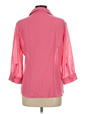 New York & Company 3/4 Sleeve Button-Down Shirt (view 2)
