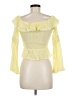 Privy Yellow 3/4 Sleeve Blouse Size M - photo 2