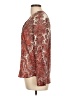 Zara Basic Paisley Orange Burgundy Long Sleeve Blouse Size L - photo 5