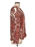 Zara Basic Paisley Orange Burgundy Long Sleeve Blouse Size L - photo 4