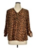 Cato 100% Polyester Brown Long Sleeve Henley Size XL - photo 1