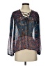 Everly 100% Polyester Blue 3/4 Sleeve Blouse Size S - photo 1