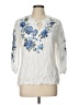 Reba 100% Lyocell White 3/4 Sleeve Blouse Size L - photo 1